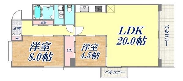 グリーンヒルズ鷹取6号棟の物件間取画像